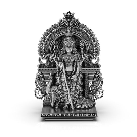 Kartikeya Silver Plated Statue