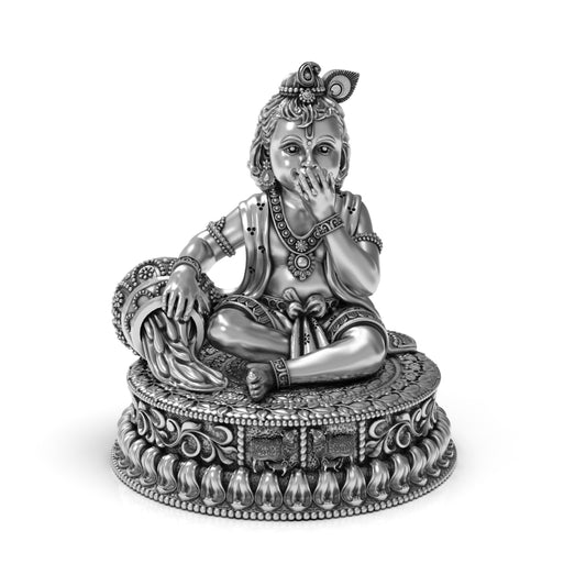 Makhan Chor Silver Plated Statue