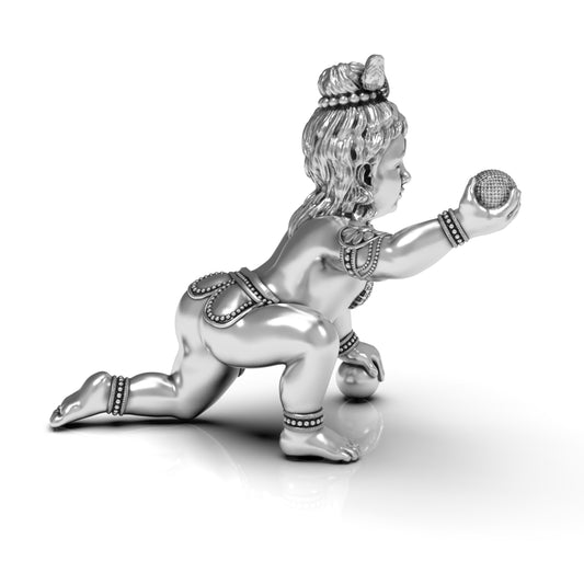 Laddu Gopoal Silver Plated Statue