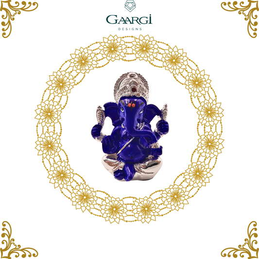 Lord Ganesha Car Dashboard Sculpture (FINE SILVER PLATED)
