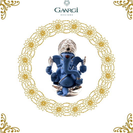 Lord Ganesha Car Dashboard Sculpture (FINE SILVER PLATED)