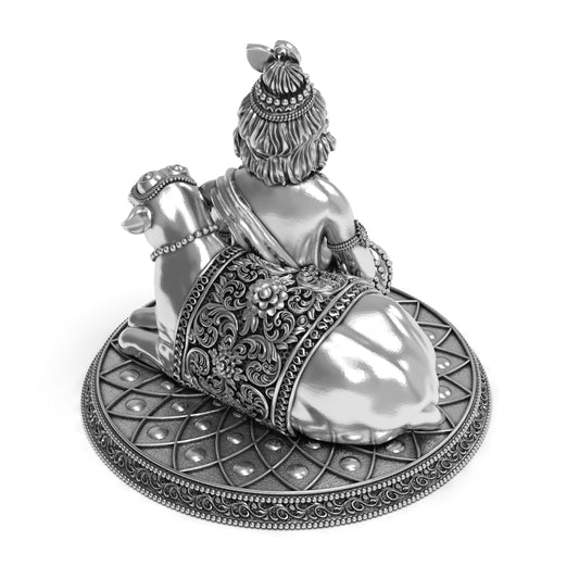 Silver  Khanha Ji With Calf Statue